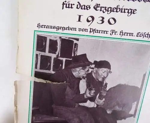 Glückauf Kalender für das Erzgebirge 1930 Pfarrer Löscher Schwarzenberg