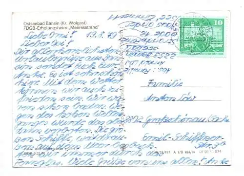 Foto Ak Ostseebad Bansin Kreis Wolgast FDGB Ferienheim Meeresstrand 1979