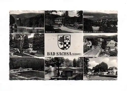 Ak Bad Sachsa Südharz Am Schmelzteich Hotel Schützenhaus Schwimmbad 1961