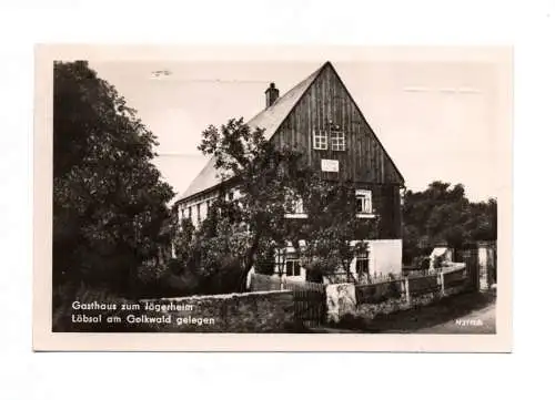 Foto Ak Gasthaus zum Jägerheim Löbsal am Golkwald gelegen 1954