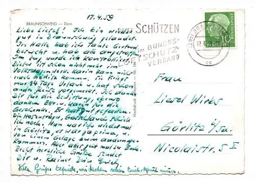 Foto Ak Braunschweig Dom 1959 alte Autos
