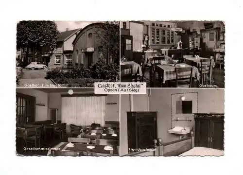 Ak Gasthof zum Siegtal Opsen Au Sieg Gastraum Gesellschaftszimmer 1957