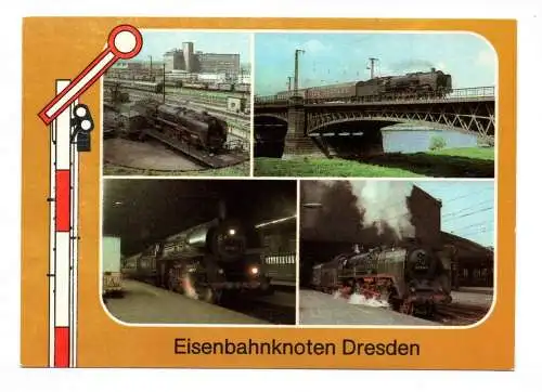 Ak Eisenbahnknoten Dresden Dampflok Bahnbetriebswerk Dresden Altstadt 1985