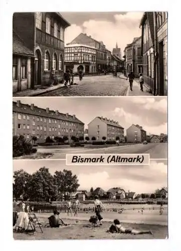 Ak Bismark Altmark Breite Straße Holzhausener Straße Badeanstalt 1974