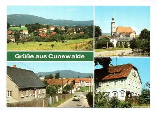 Ak Grüße aus Cunewalde 1989 Ortsansicht Kirche