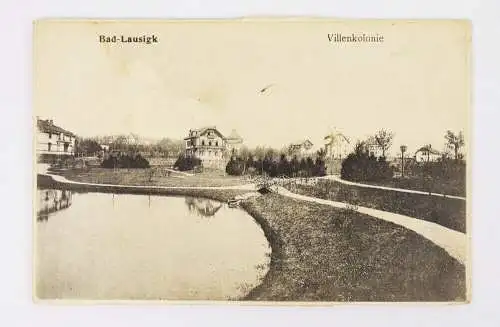 Bad Lausigk Villenkolonie Universalkarte Aufklapp Ak um 1910