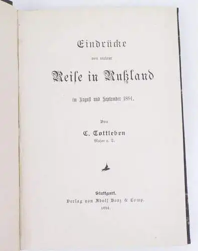 Eindrücke von meiner Reise in Rußland Tottleben 1894