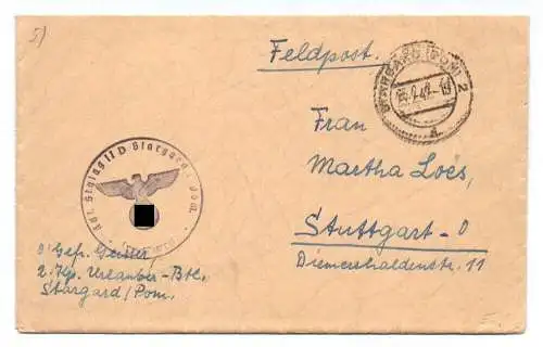 Stalag II D Feldpost Brief 1942 Stargard Pommern mit Inhalt Stempel