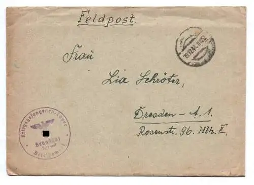 Feldpostbrief Stempel Kriegsgefangenen Lager Graudenz Internat 1941 Inhalt