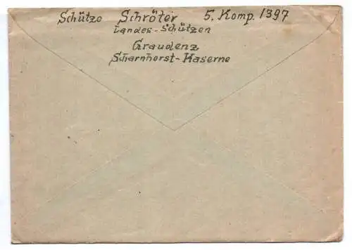 Feldpostbrief Stempel Kriegsgefangenen Lager Graudenz Internat 1941 Inhalt