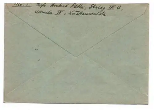 Feldpostbrief Stalag III A Luckenwalde Stempel Poststelle IV Brief 