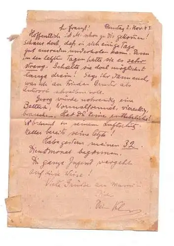 Feldpost Brief Stalag XVIIIC Lagerarzt 1943 