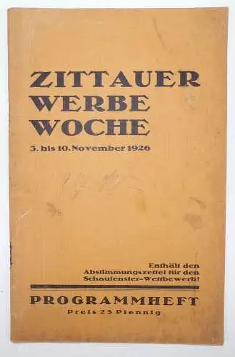 Zittauer Werbe Woche 1926 Programmheft