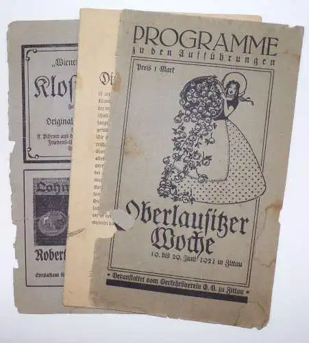 Programme zu den Aufführungen Oberlausitzer Woche 1921 Zittau