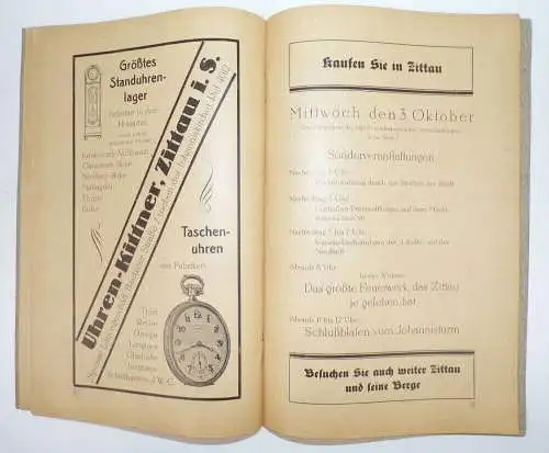 Zittau Programm Heft Schaufenster Preisrätsel um 1930