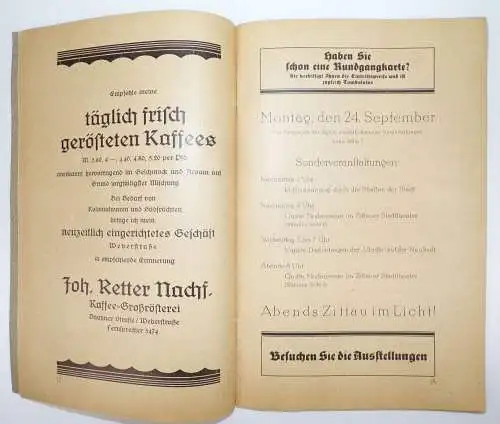 Zittau Programm Heft Schaufenster Preisrätsel um 1930