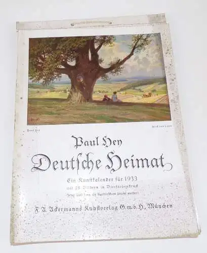 Paul Hey Deutsche Heimat Kunst Kalender 1933 Ackermann München