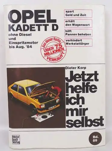 Opel Kadett D Jetzt helfe ich mir selbst Dieter Korp Buch