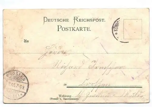Litho Ak Gruss aus Königshain bei Leipzig Kirche Pfarrhaus Gasthof 