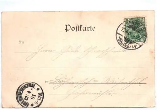 Litho Ak Gruss aus Annaberg 1901