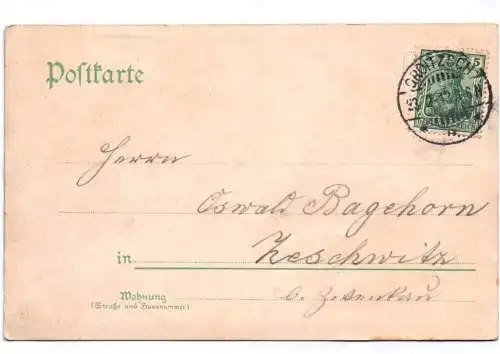 Litho Ak Gruss aus Gatzen Groitzsch Leipzig Kirche Schule Gasthof