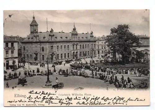 Litho Ak Elbing Ostpreußen Friedrich Wilhelm Platz 1904