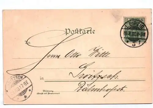 Litho Ak Gruss aus Leipzig 1900 Neues Rathaus 