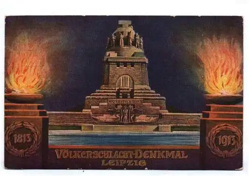 Ak Leipzig Völkerschlachtdenkmal 1813 bis 1913 Stempel