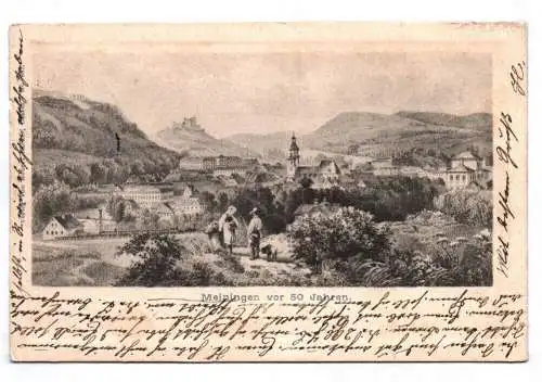 Litho Ak Meiningen vor 50 Jahren 1902 