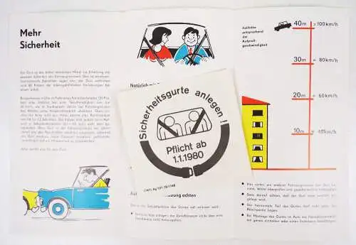 DDR Prospekt Gurtpflicht Anschnallen Ich bin dabei Volkspolizei 1979