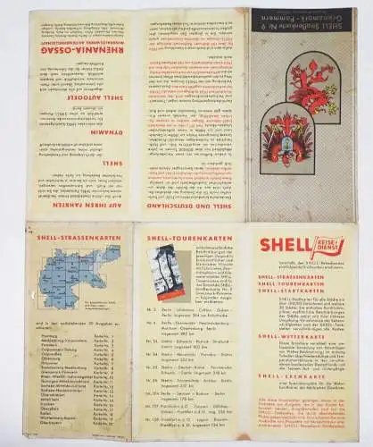 Shell Straßenkarte 9 Grenzmarl Pommern um 1930 Landkarte map