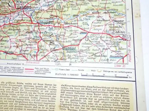 Shell Straßenkarte 9 Grenzmarl Pommern um 1930 Landkarte map