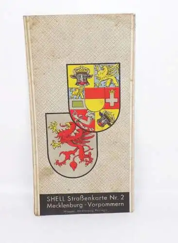 Shell Straßenkarte 2 Mecklenburg Vorpommern um 1930 Landkarte map