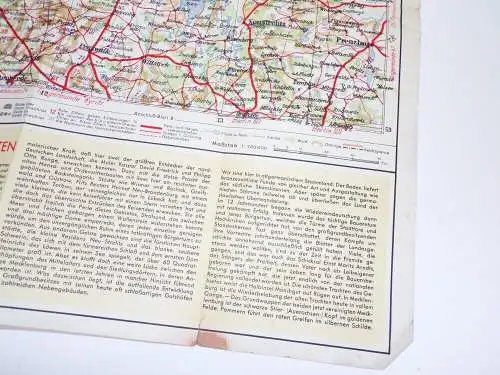 Shell Straßenkarte 2 Mecklenburg Vorpommern um 1930 Landkarte map