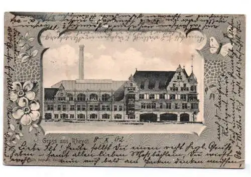 Litho Ak Gruss aus Rheydt 1902 Düsseldorf