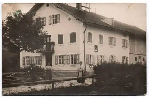 Foto Ak Wertach im Allgäu Bayern Wohnhaus Personen 1913