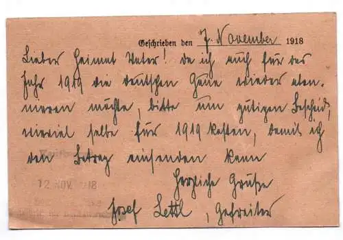 Feldpostkarte Flugwache Grünten Post Burgberg im bayerischen Allgäu Stempel 1918