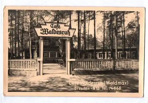 Foto Ak Cafe Waldesruh Waldmax Dresden N13 DDR 1957