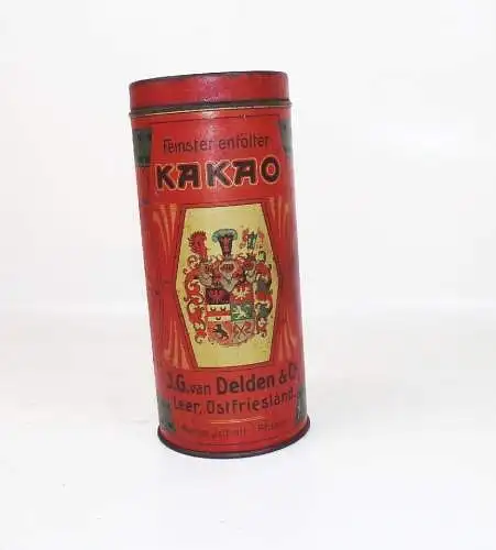Alte Kakao Blechdose Delden Leer Ostfriesland um 1910 toller Zustand
