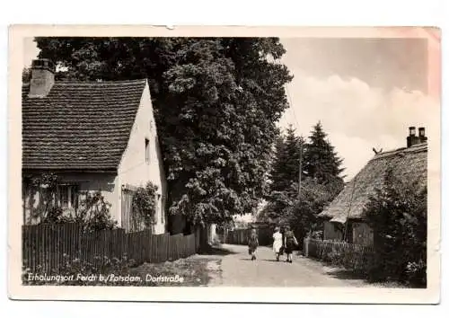 Foto AK Erholungsort Ferch bei Potsdam Dorfstraße 1954 DDR