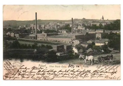 Litho Ak Adorf von Nord Ost 1902