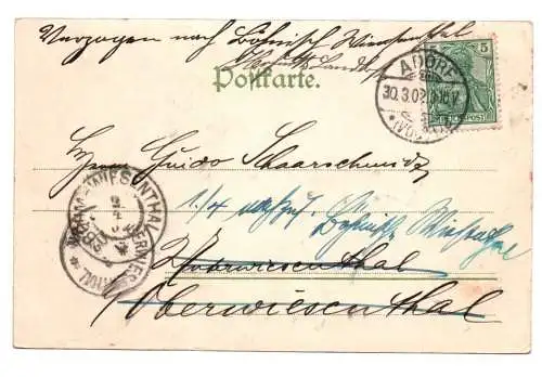Litho Ak Adorf von Nord Ost 1902