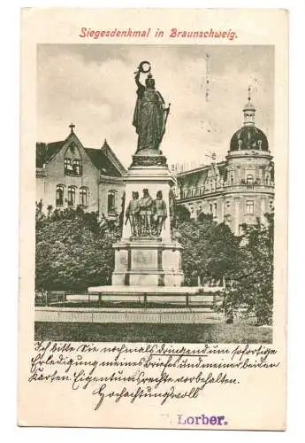 Litho Ak Braunschweig Siegesdenkmal 1903