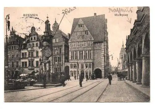 Ak Bremen Marktplatz 1913