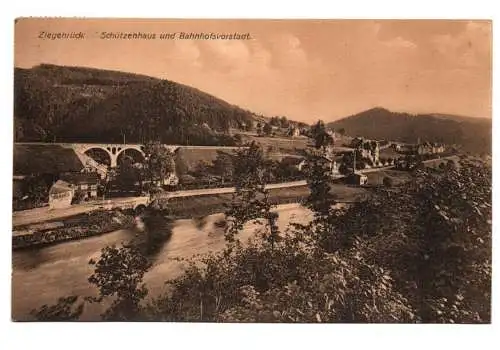 Ak Ziegenrück Schützenhaus und Bahnhofsvorstadt