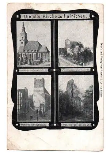 Ak Die alte Kirche zu Hainichen um 1910