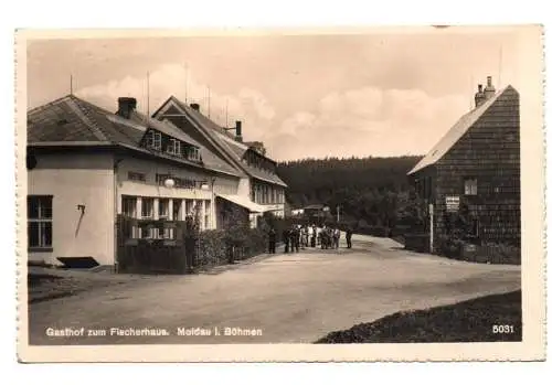 Ak Gasthaus zum Fischerhaus Moldau in Böhmen