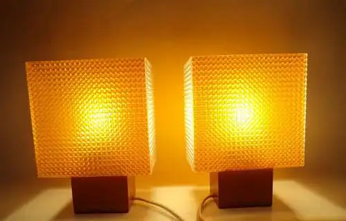 Alte Tischleuchte Design Lampen Orange Weiß E14 Tischlampen 2 Stück Vintage 