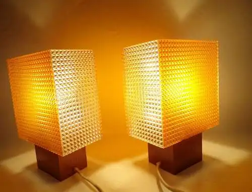 Alte Tischleuchte Design Lampen Orange Weiß E14 Tischlampen 2 Stück Vintage 