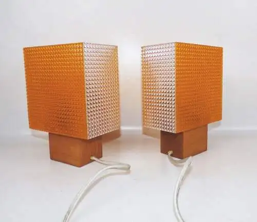 Alte Tischleuchte Design Lampen Orange Weiß E14 Tischlampen 2 Stück Vintage 
